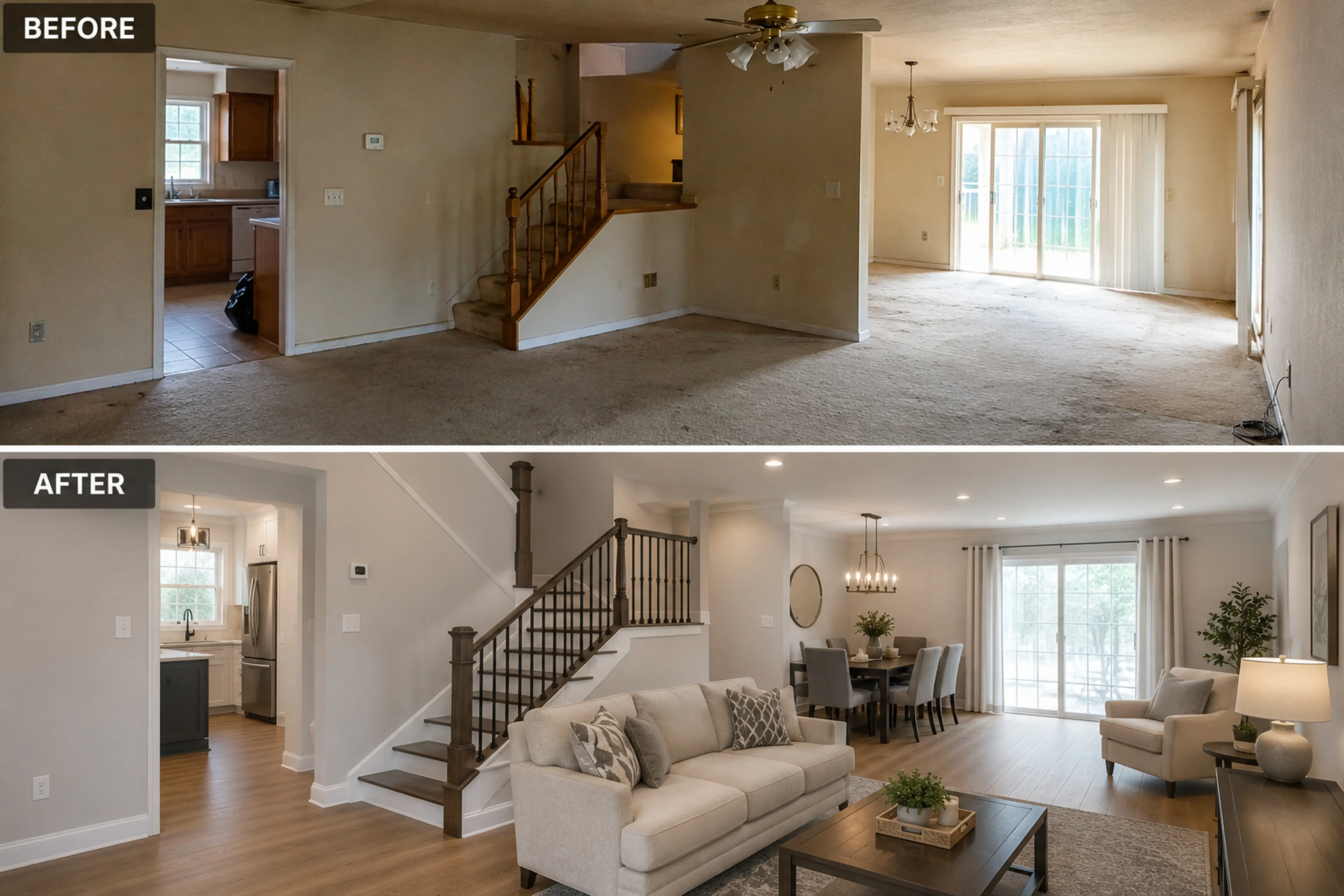 Home renovation before and after
