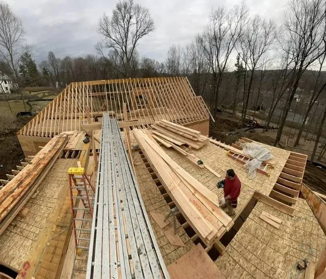 Framing work on a home addition in Putnam County